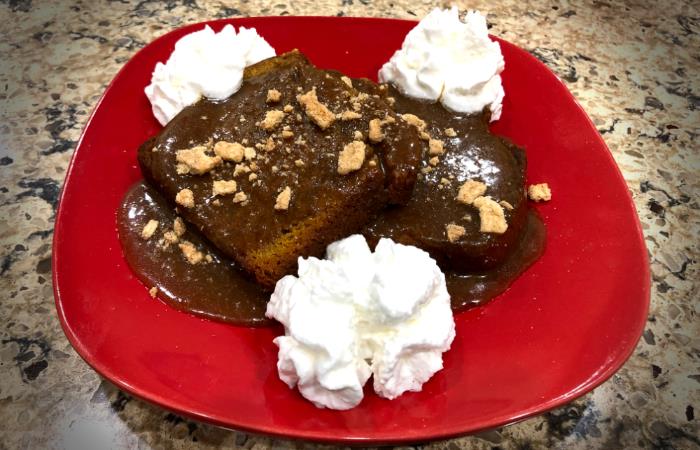 Pumpkin Cake with Apple Creme Brulee