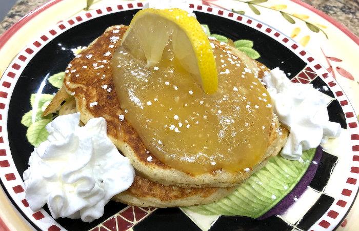 Buttermilk Sour Cream Pancakes with Lemon Curd