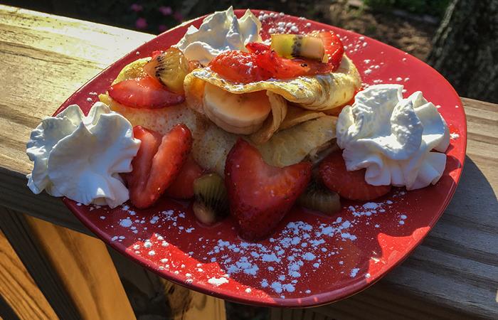 strawberry and banana crepes