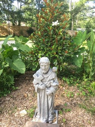 St Francis in the garden at St Francis Cottage