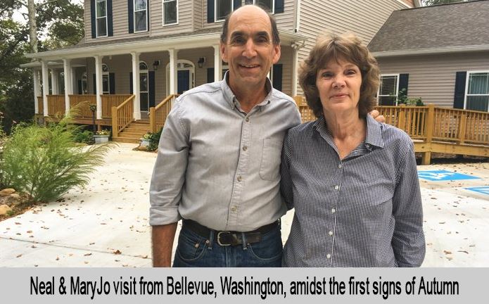 Neal and Maryjo visit from Bellevue, Washington, amidst the first signs of Autumn.