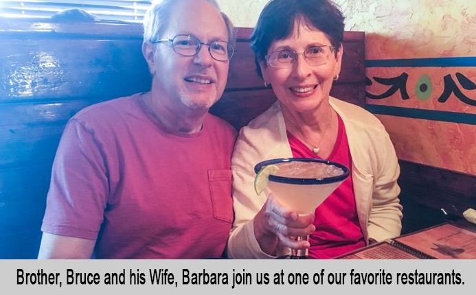 Brother, Bruce and his wife, Barbara join us at one of our favorite restaurants, Molcajete, in Chattanooga