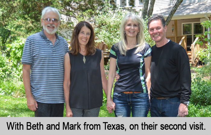 Wallace, Nancy, with Beth and Mark from Texas on their second visit.