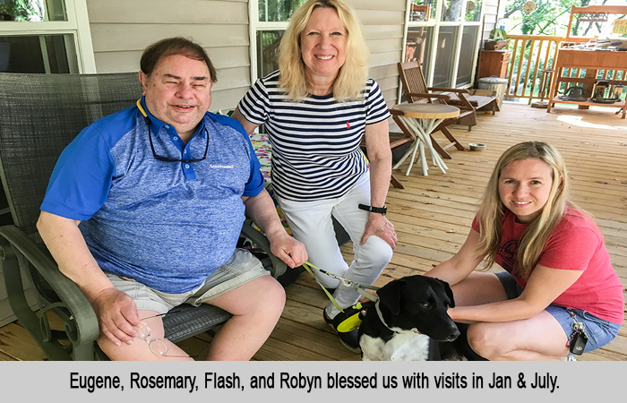 Eugene, Rosemary, Flash, and Robyn at St Francis Cottage